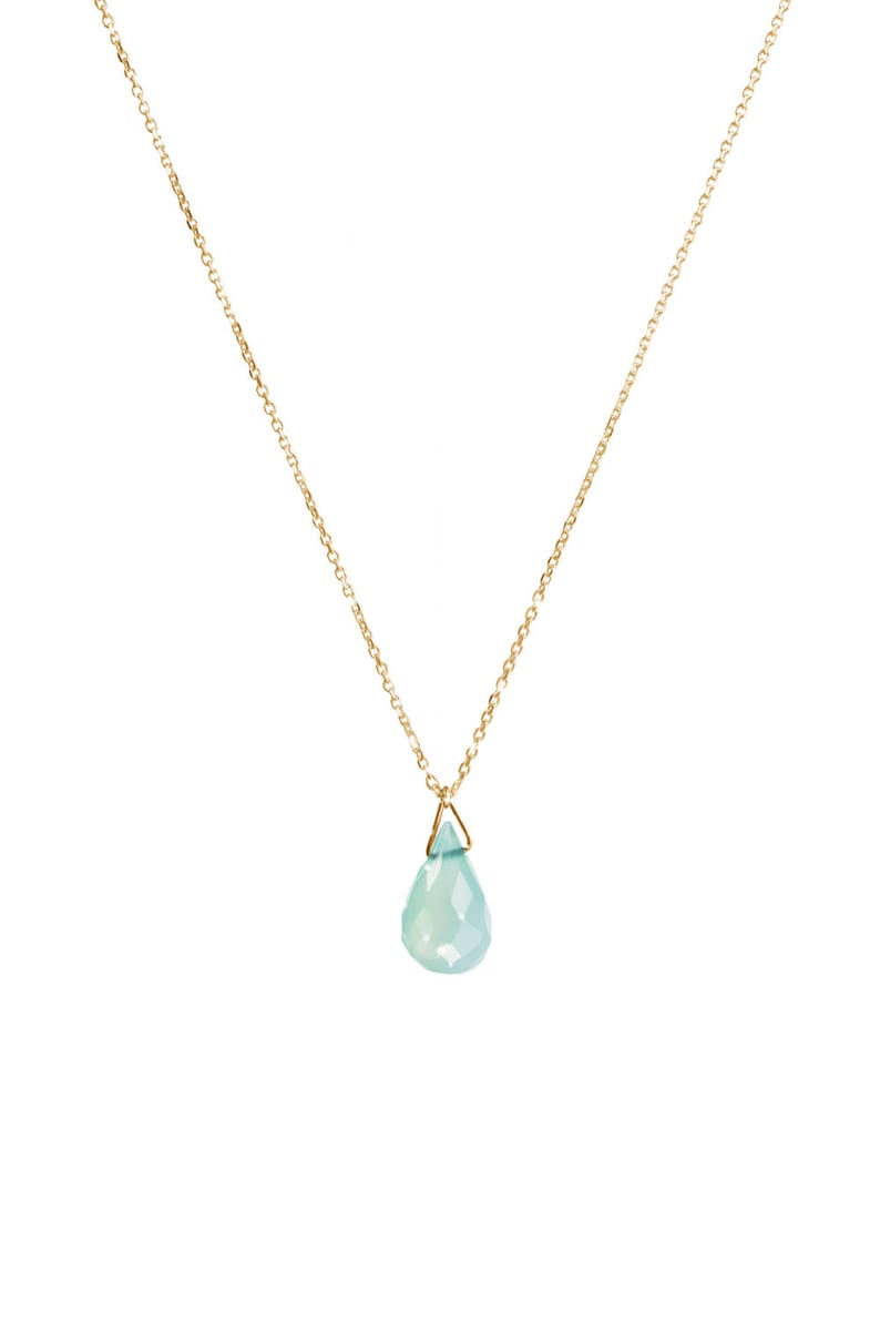 Opal Gold Necklace 14K Gold Necklace White Gold October | Etsy