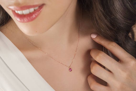 Pink tourmaline pendant necklace best sale