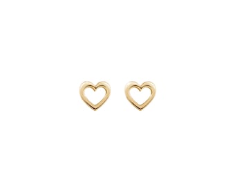 Extra Tiny Love Studs Tiny Heart Studs de SagitarioFineJwlr Pendientes de corazón de oro macizo Joyería Pendientes Pendientes de botón Regalo de San Valentín 