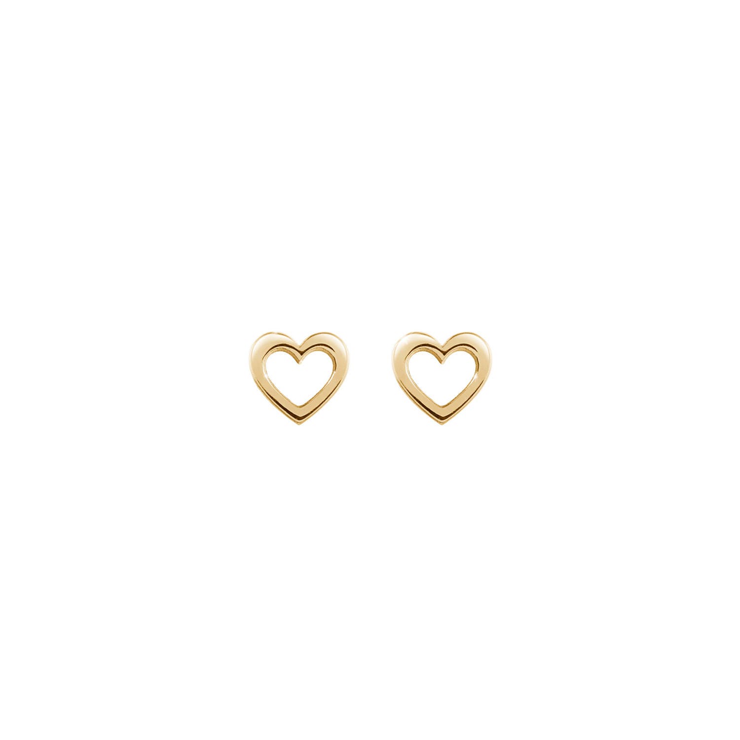 Tiny Heart Stud Earrings 9K 14K 18K Gold Earrings Rose Gold | Etsy