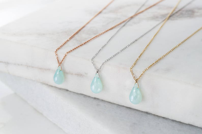 Opal Gold Necklace 14K Gold Necklace White Gold October | Etsy