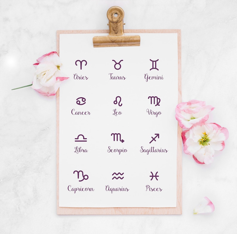 Gift For Her Gold Zodiac Pendant Custom Zodiac Sign Charm White Gold 9K 14K 18K Gold Necklace Solid Gold Sign Horoscope Symbol Charm
