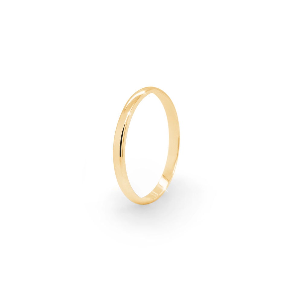 White Gold Wedding Band 9K 14K 18K Solid Gold Ring Polished Ring