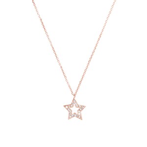 Gold Diamond Star Charm, 9K 14K 18K Yellow Gold Necklace, White Natural Diamond Pendant, Solid Gold Celestial Jewelry, Romantic Gift For Her image 6