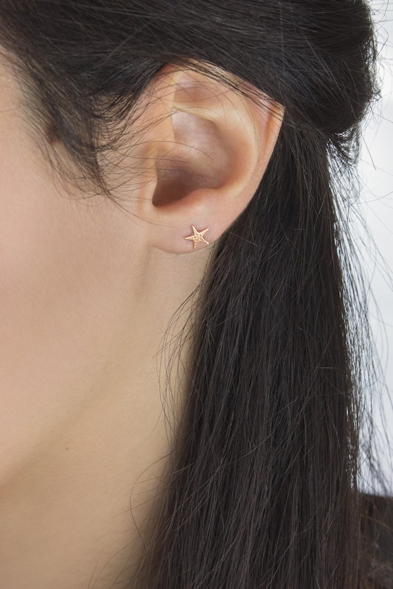 18k Gold Filled Tiny Black Evil Eye Stud Earrings