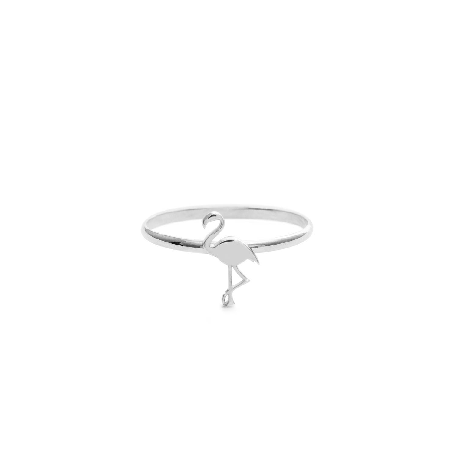 Women's Stainless Steel Small Flamingo Fashion Ring