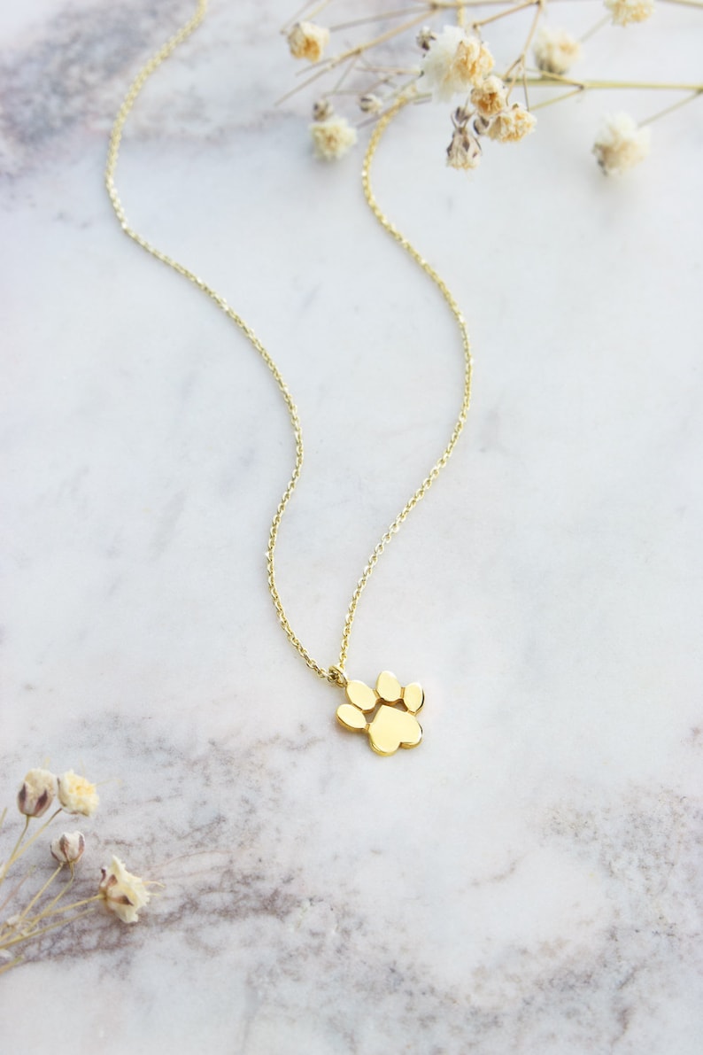 Tiny Paw Print Pendant Dog or Cat Paw Charm 9K 14K 18K Gold Etsy
