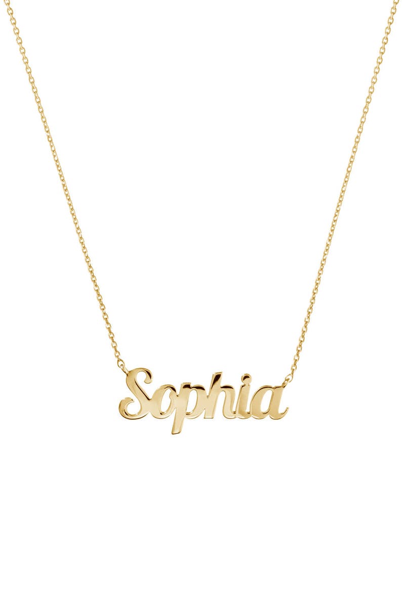 Gold Name Necklace 9K 14K 18K Yellow Gold Necklace Custom Etsy