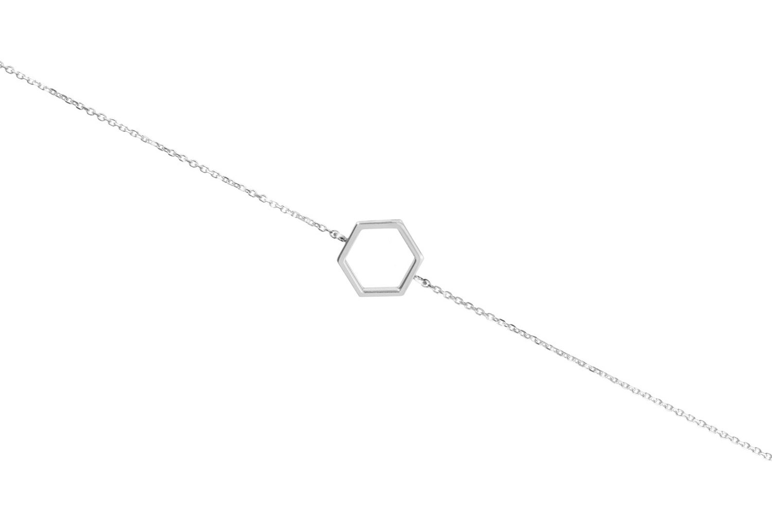 Small Hexagon Charm 9K 14K 18K Gold Bracelet Rose Gold Etsy