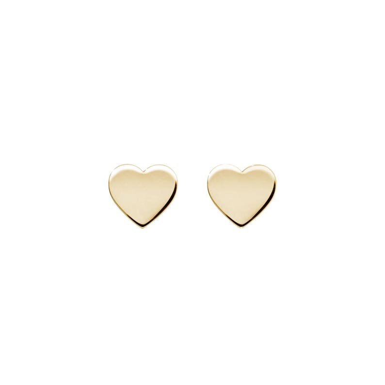 Tiny Gold Heart Earrings 9K 14K 18K Gold Earrings Yellow - Etsy
