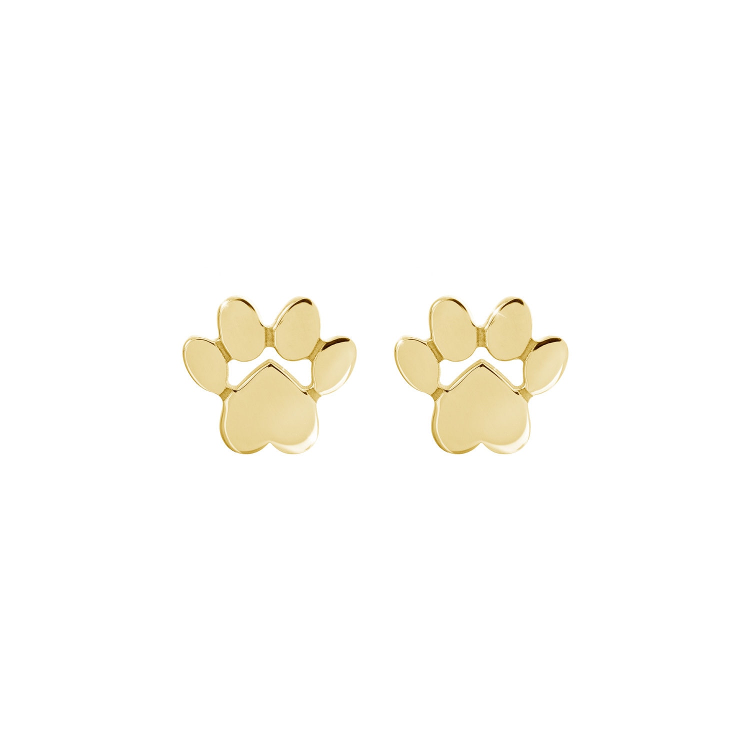 Paw print earrings white gold sale