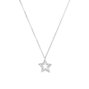 Gold Diamond Star Charm, 9K 14K 18K Yellow Gold Necklace, White Natural Diamond Pendant, Solid Gold Celestial Jewelry, Romantic Gift For Her image 5