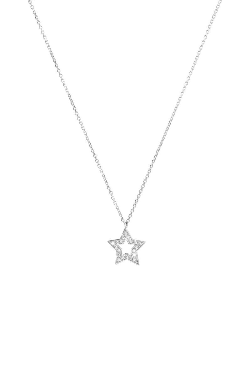 Gold Diamond Star Charm, 9K 14K 18K Yellow Gold Necklace, White Natural Diamond Pendant, Solid Gold Celestial Jewelry, Romantic Gift For Her image 5