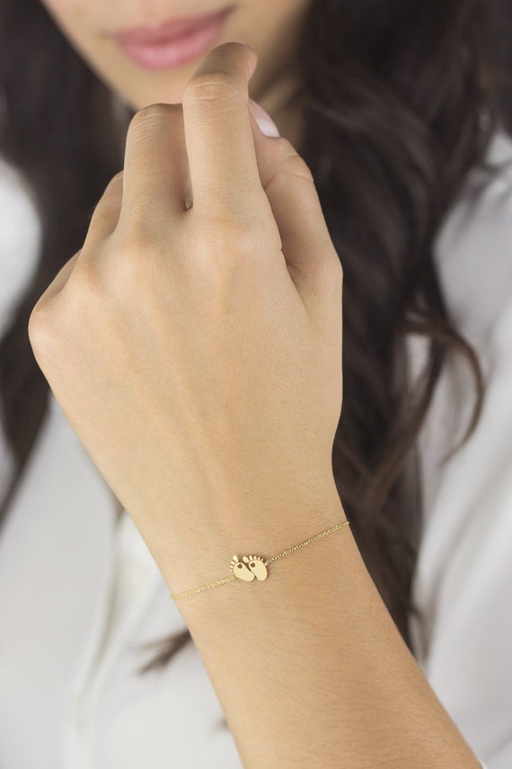 Love Symbol Charm Bracelet For Girls In 14K Yellow Gold