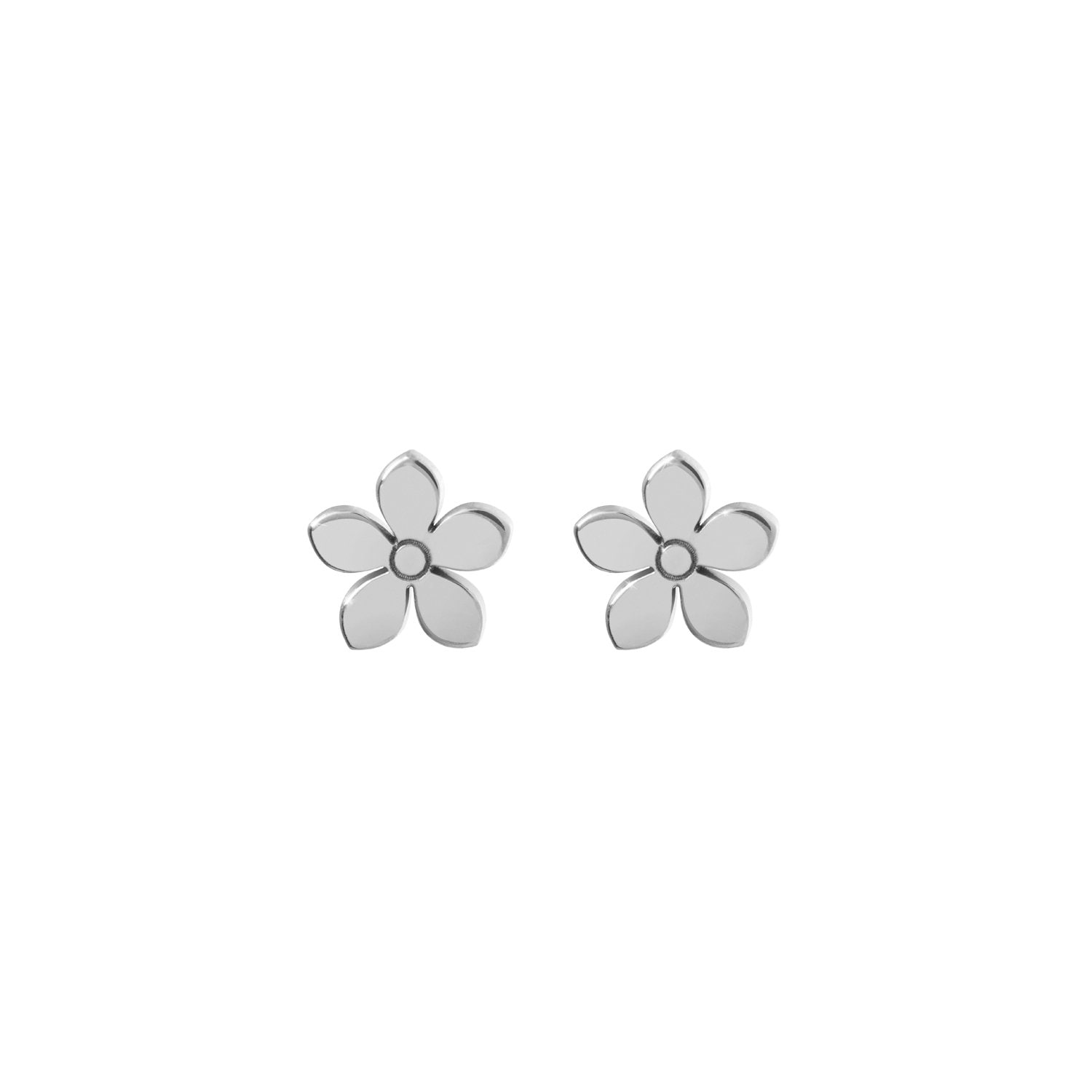 Tiny Flower Studs, 9K 14K 18K Solid Gold, Earrings in Yellow White