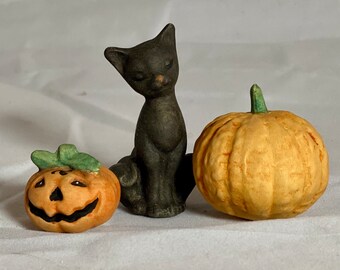 Black Kitty with Two Pumpkins 4