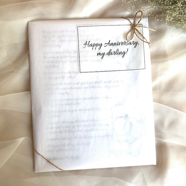 Wedding Song Vows Calligraphy Handmade Cotton Paper Print 1st Year Anniversary 2nd Anniversary Custom Typography Wedding Stationery Floral image 8