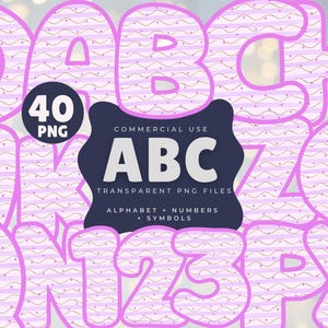 ピンクとゴールドのアルファベット クリップアート パック | 40 PNG | 300dpi | 商用利用 | かわいい文字、数字、記号