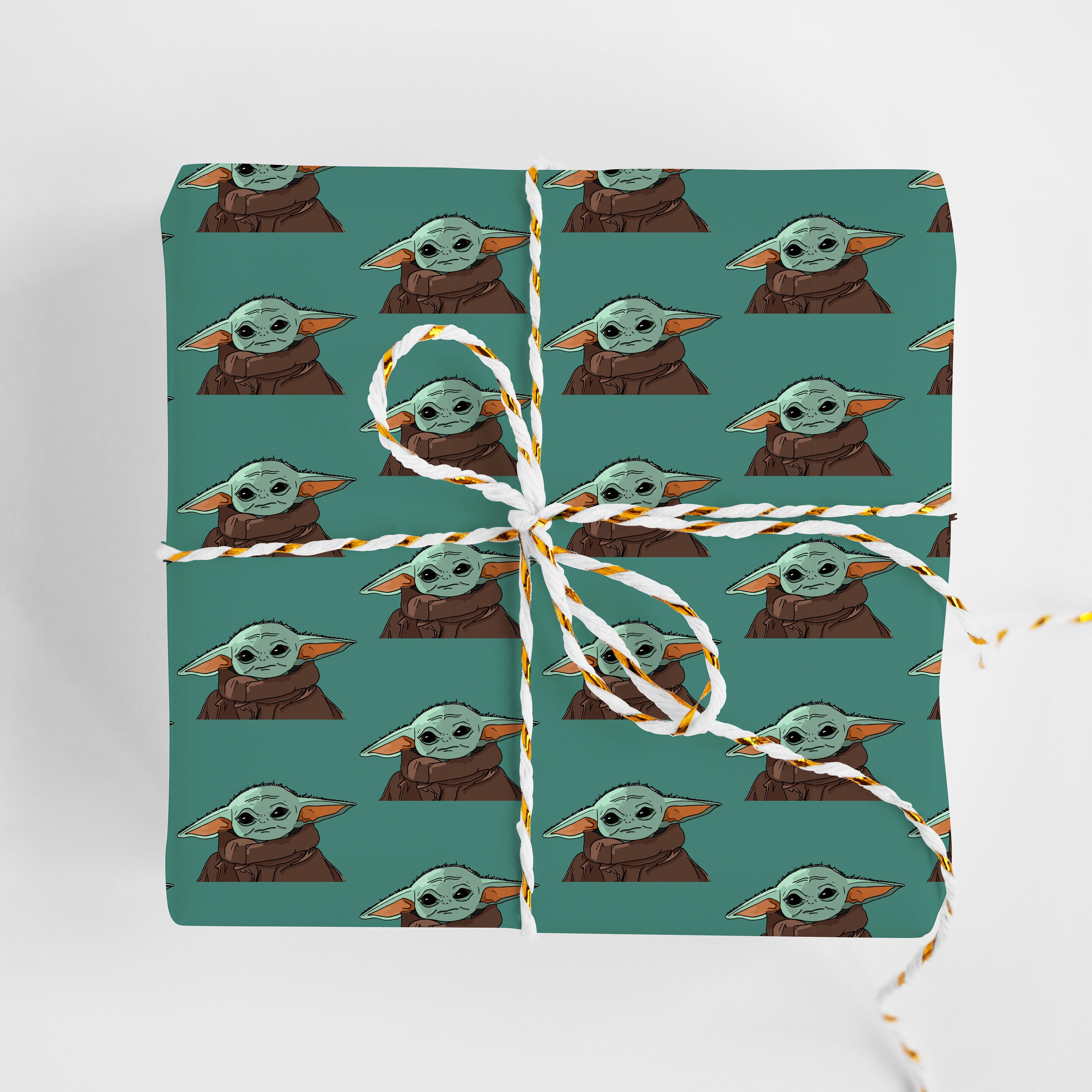 Star Wars Wrapping Paper Gift Wrap Star Wars Wrap Grogu Etsy