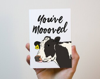 You've Moooved Cow Card | New Home Card | First Home Card | Moving Out Card | Moving Card