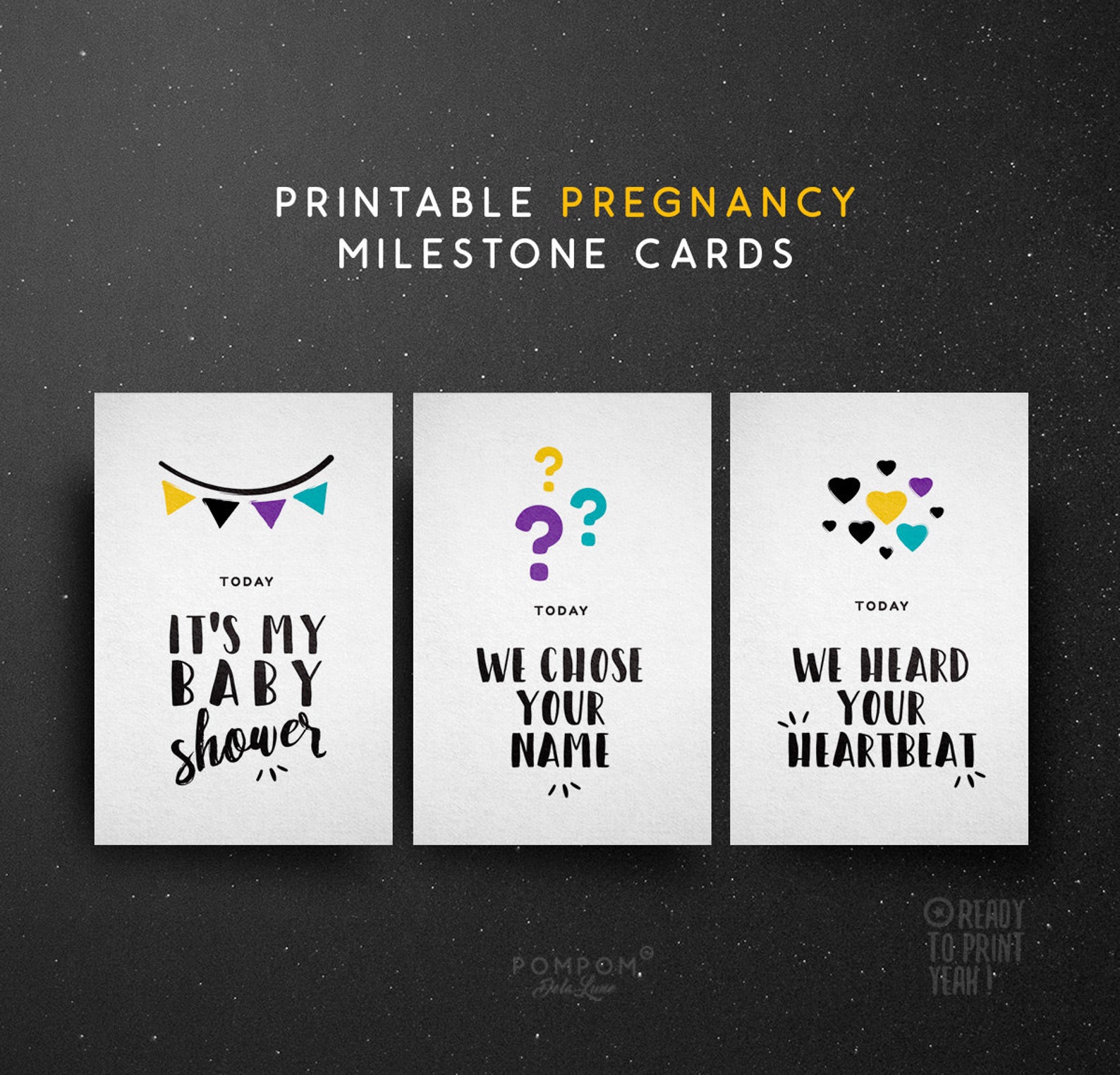 PRINTABLE Pregnancy Milestone Cards Instant Download Etsy