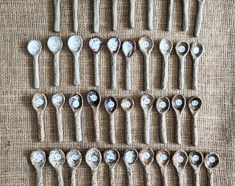 Handmade Ceramic Tea Spoon 10cm Brown Clay