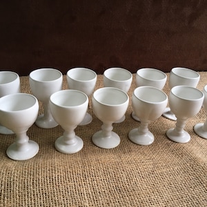 Ceramic cup, sake cup, aperitif, mini goblet 50ml - White