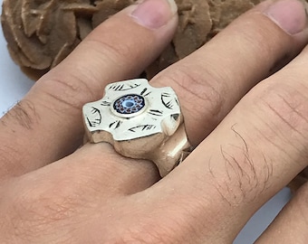Vintage Touareg Sterling Silver Amulet Ring (Size 9.5 US)