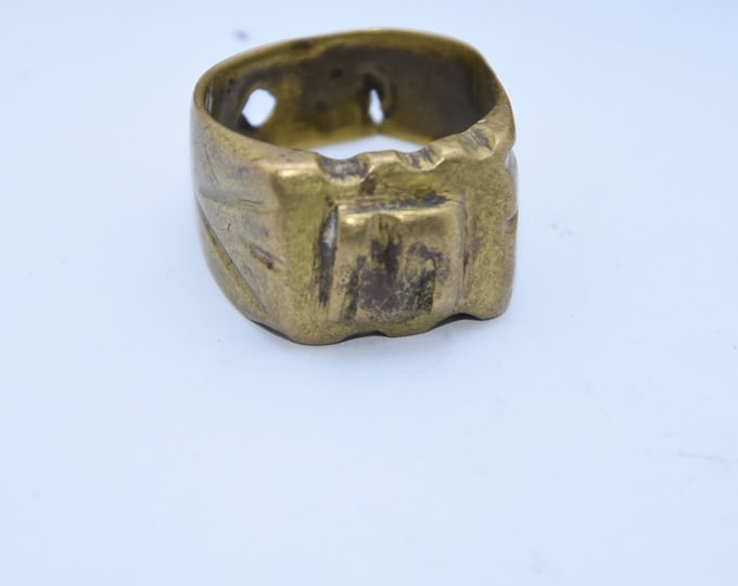Antique Tuareg Ring Brass , Vintage Tuareg Ring