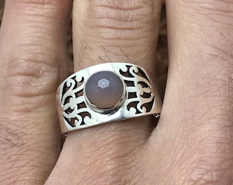 Sterling Silver Moonstone Ring: Berber Touareg Tribal Jewelry