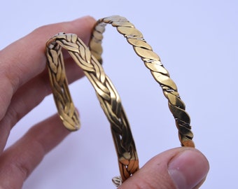 Touareg Copper Bangle: Berber Braided Bracelet