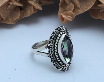 Berber Sterling Silver Turquoise Ring: Handmade Filigree Jewelry