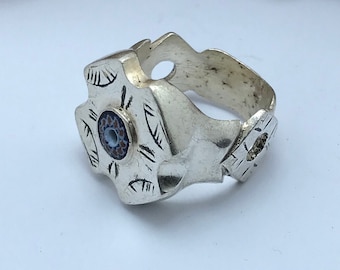 touareg bague argent solide ,ancienne bague argent amulette