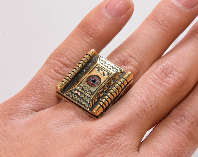 Tuareg Hard Ring Copper , Brass Ring Handmade