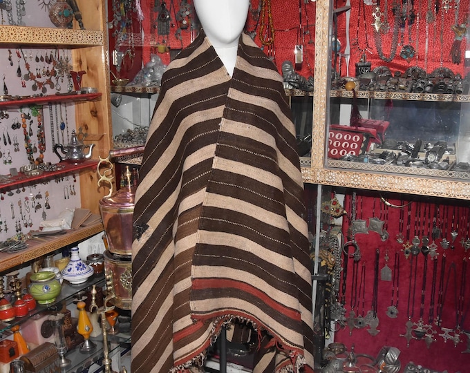 Vintage Moroccan Berber Blanket,Old Handera Blanket,berber dress Rug old 1920s