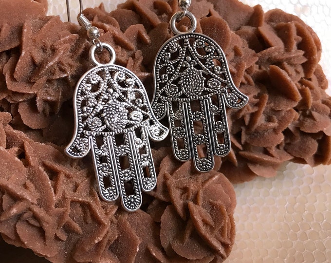 earrings craft morocco handmade hamsa earrings  silver plated good quality