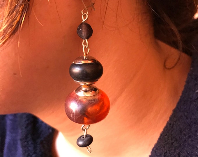african berber earrings,ethnic amber earrings,vintage silver earrings