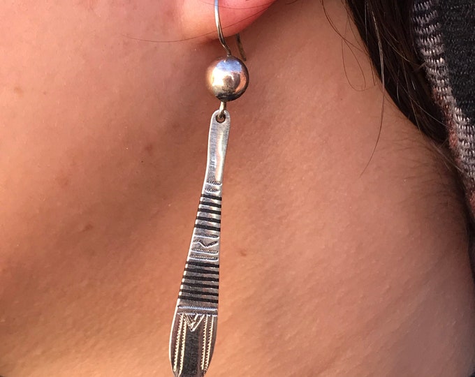 Tuareg earrings ethnic silver handmade