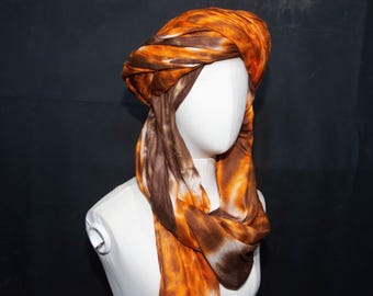 Handmade Tuareg Scarf - Long Cotton Desert Turban - Blue Man of the Sahara Head Wrap