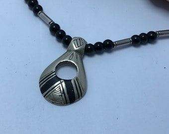 Handmade Touareg Ebony Pendant Necklace: Ethnic Berber Jewelry