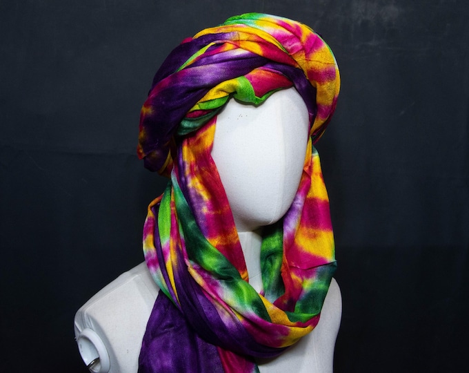 Authentic Tuareg Tagelmust - 5-Meter multicolor Scarf - Traditional Saharan Berber Cheche