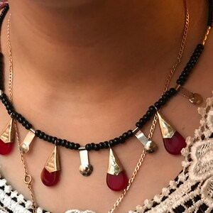 Necklace tuareg silver , red chit-chit beads , beautiful tuareg necklace