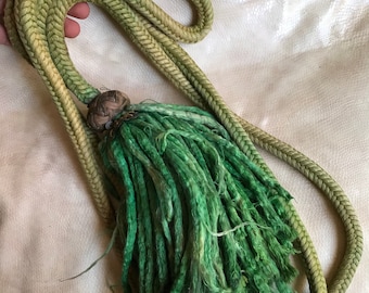 berber vintage belt silk naturel green silk ,vintage silk natural 100%