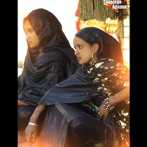 Vestido de mujer tuareg melhfa, echarpe tuareg, melhfa negra tuareg, vestido tuareg