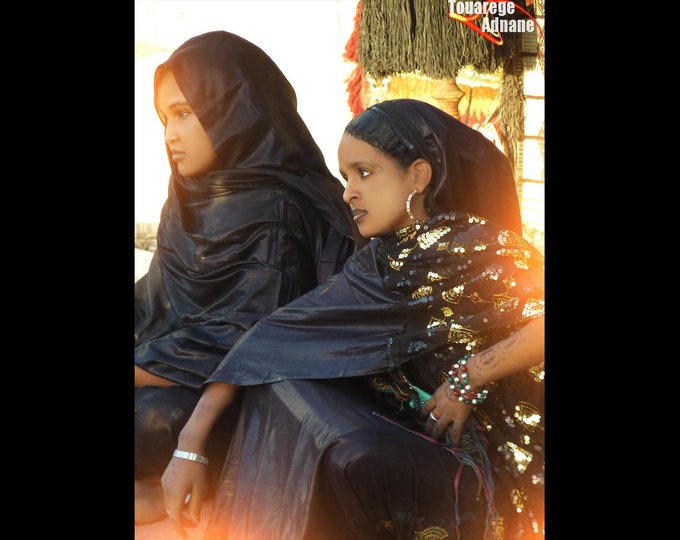 Tuareg woman dress melhfa , tuareg echarpe , tuareg black melhfa , tuareg dress