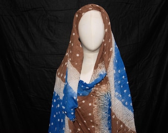 Tuareg Melhfa Dress: Sahraoui Cotton Scarf, Natural Dye