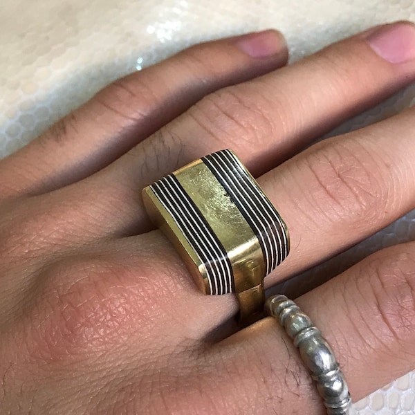 bague touareg bronze met bois d'ébène is een van de belangrijkste etnische bagues