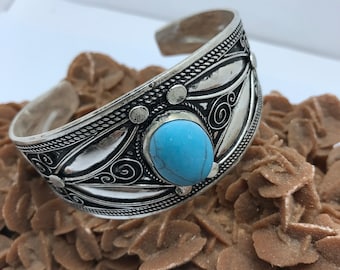Handmade Silver Berber Bracelet: Vintage Morocco Tiznit Jewelry