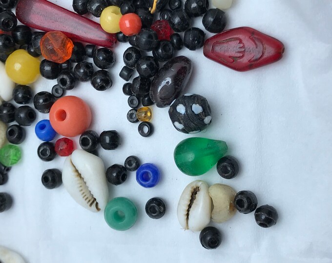 ethnic vintage african beads lot of 60 grams, for ethnic necklace, antique necklace beads