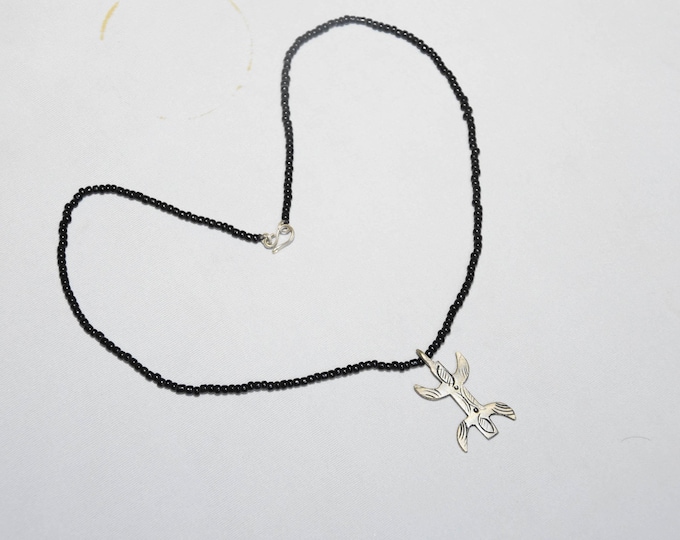 Moroccan Berber Yaz Pendant Necklace, Amazigh Symbol Tifinagh Jewelry